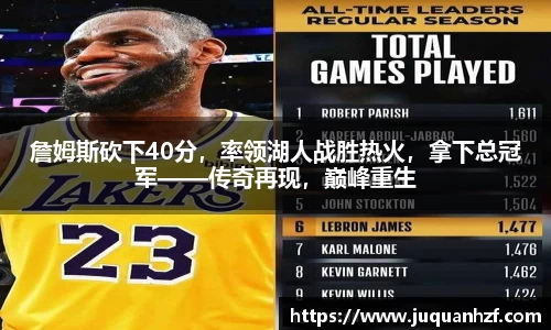 詹姆斯砍下40分，率领湖人战胜热火，拿下总冠军——传奇再现，巅峰重生