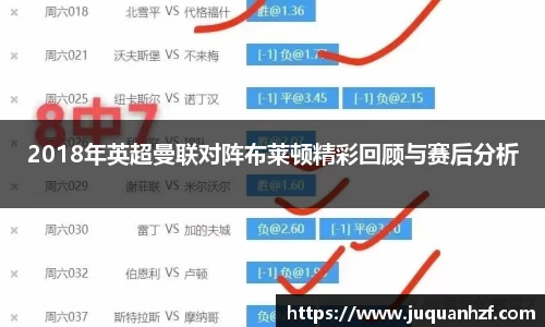 2018年英超曼联对阵布莱顿精彩回顾与赛后分析